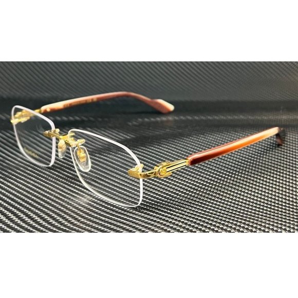 Gucci Gold Trim Brown Men's Eyeglasses - Picture 1 of 5